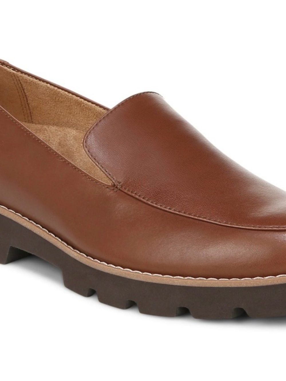 Vionic Women's Brown Leather Lug-Sole Loafers
